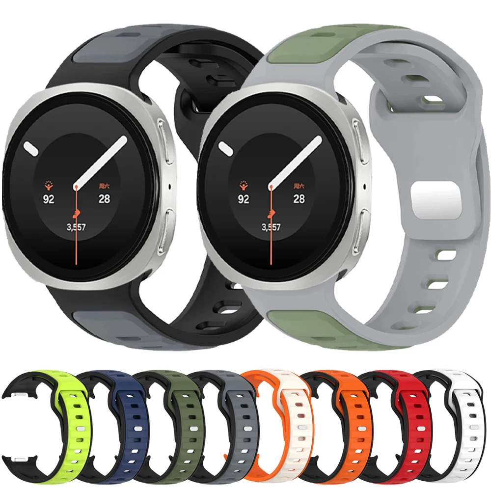 Silicone Strap for Samsung Galaxy Watch 9 44mm 40mm Two-color Replaceable Bracelet for Galaxy Watch 8/8 Classic 46mm Accessories