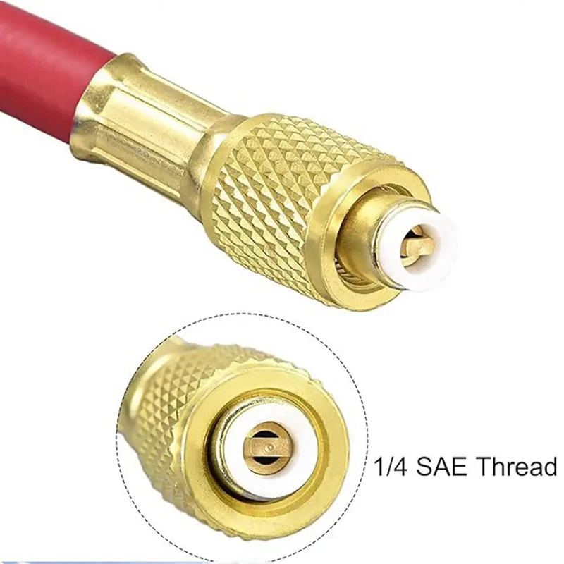 0.9M-1.8M A/Cチャージングホースチューブキット ホース低損失継手 R134A R12 R22冷媒エアコンマニホールドゲージ 1/4インチ S用