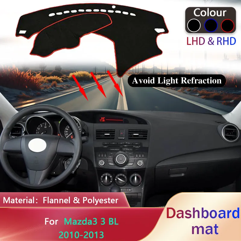 

Car Dashboard Pad for Mazda3 3 BL Hatchback Sedan 2010 2011 2012 2013 Sunshade Mat Carpet Cushion Cover Rug Dashmat Accessorie