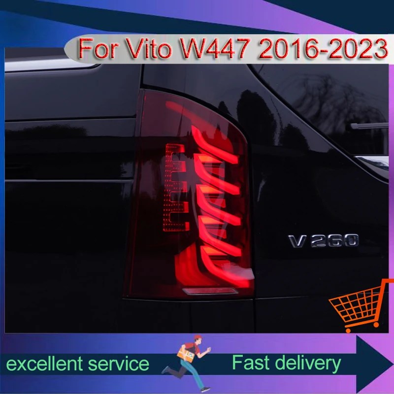 Auto Rear Lamp For Mercedes Benz Vito W447 2016-2023 Modified Assembly Taillight LED DRL Horse Race Streaming Turn Signal Light