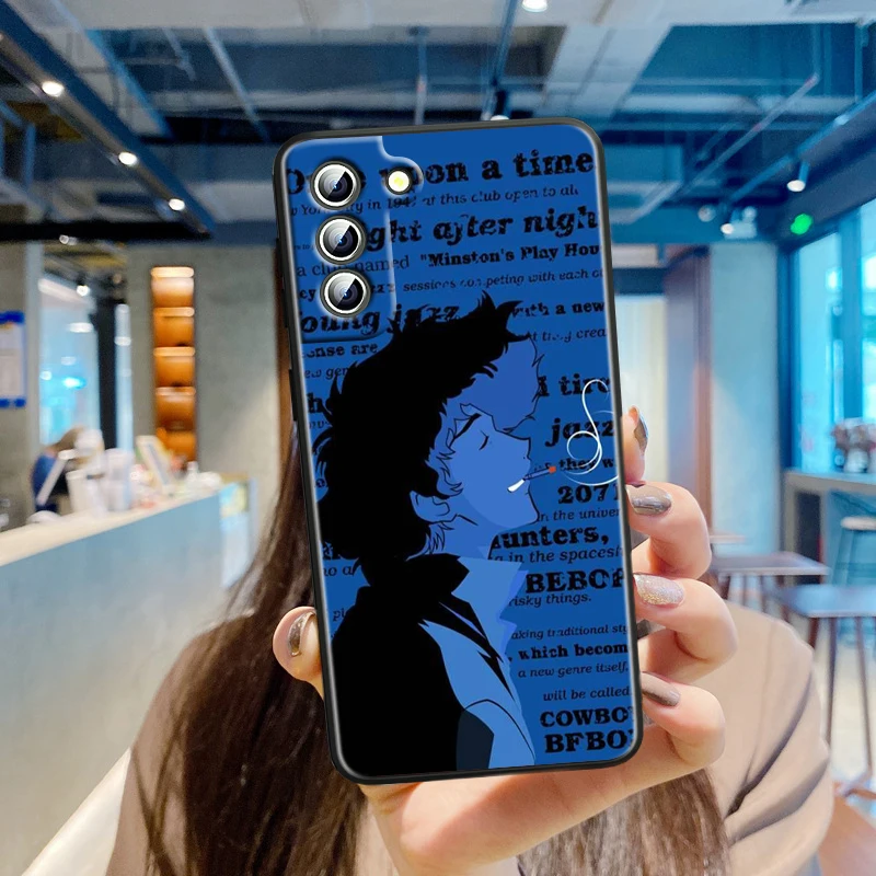 Anime Cowboy Bebop Phone Case For Samsung S24 S23 S22 S21 S20 FE S10 S10e Ultra Plus Lite Black Soft Cover