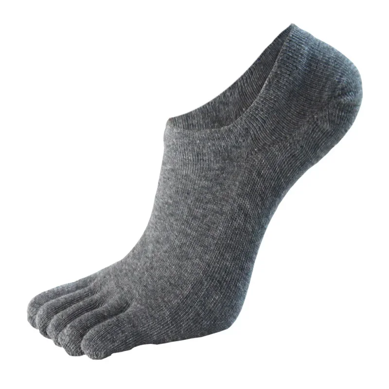 

Five-finger Boat Socks Men's Cotton Invisible Ankle Toe Socks Set Black Grey White