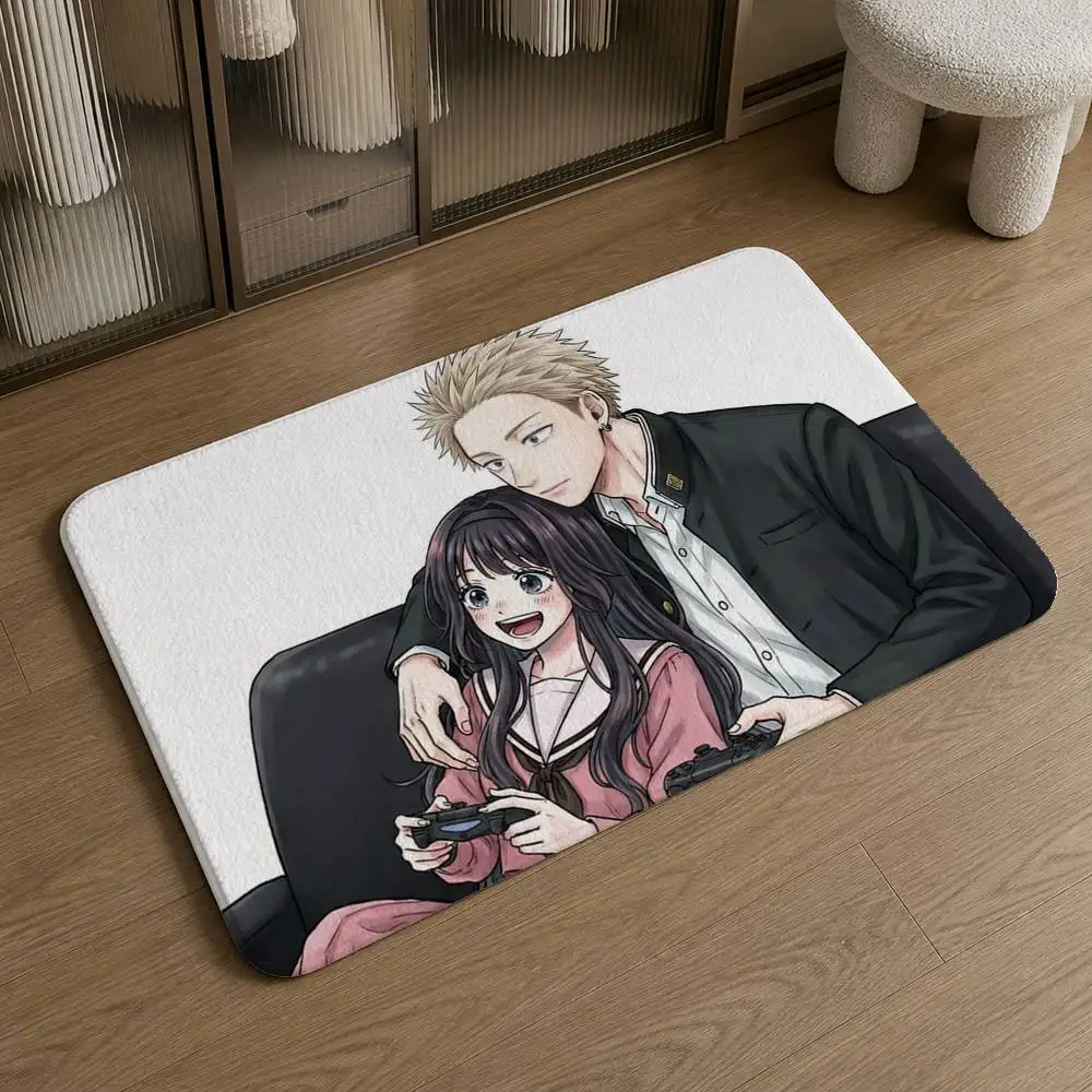 Kaoru Hana wa Rin to Saku Pattern Soft Washable Non-Slip Doormat for Indoor and Outdoor Home Decor