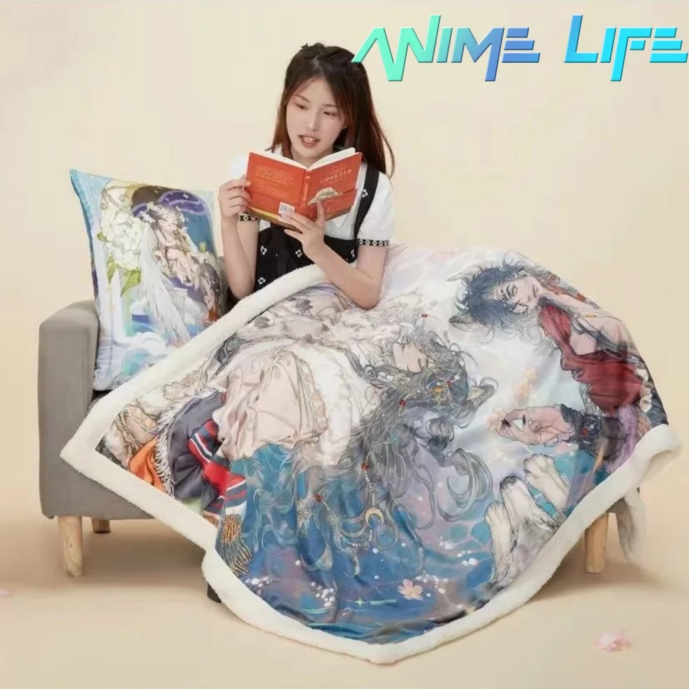 

Anime TGCF Tian Guan Ci Fu Xie Lian Hua Cheng Cartoon Plush Blanket Stuffed Pillow Doll Toy Props Cosplay Official Gift