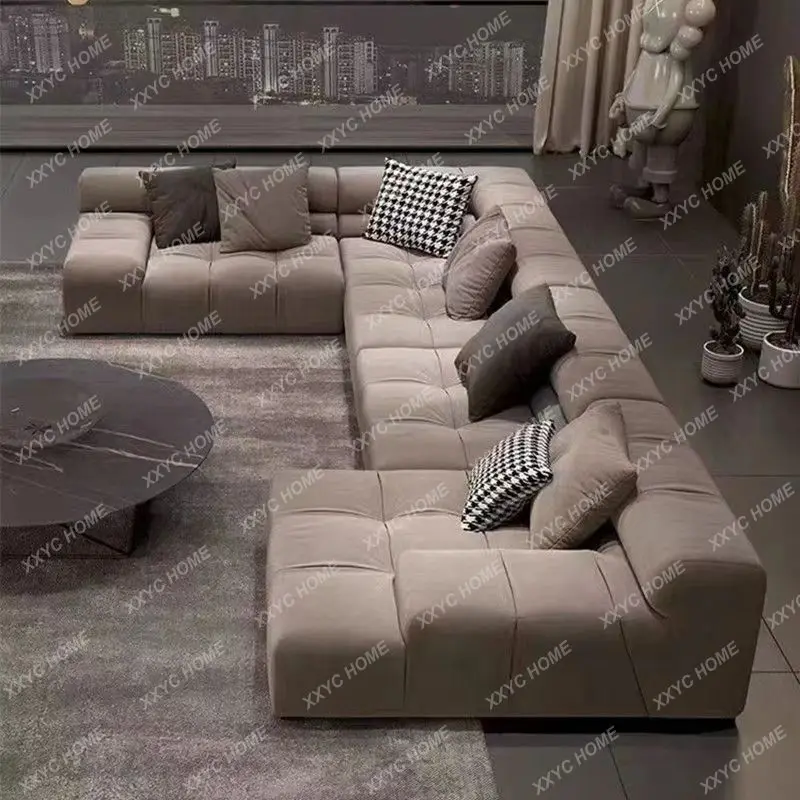 M  leather high-end module wabi-sabi  minimalist sofa