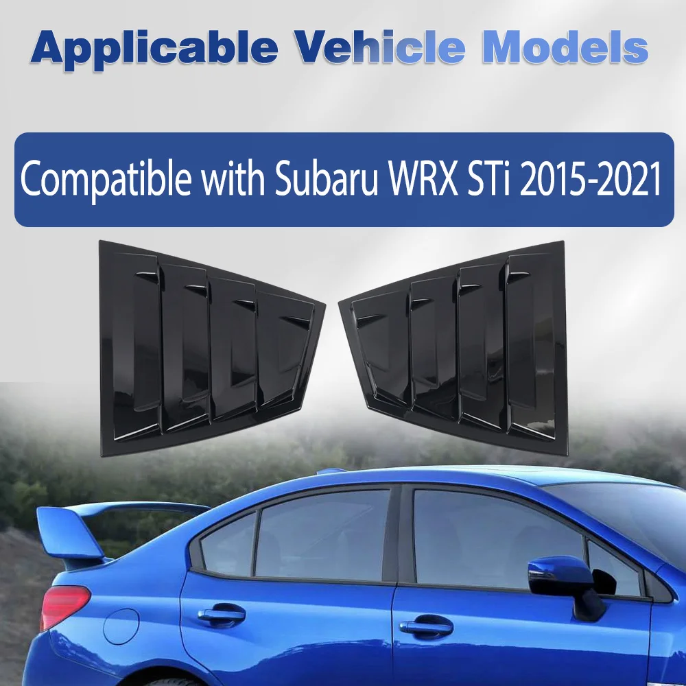 

2Pcs Car Rear Window Side Louver Shutter Cover Vent Scoop Sticker Trim Spoiler For Subaru WRX STi 2015-2021