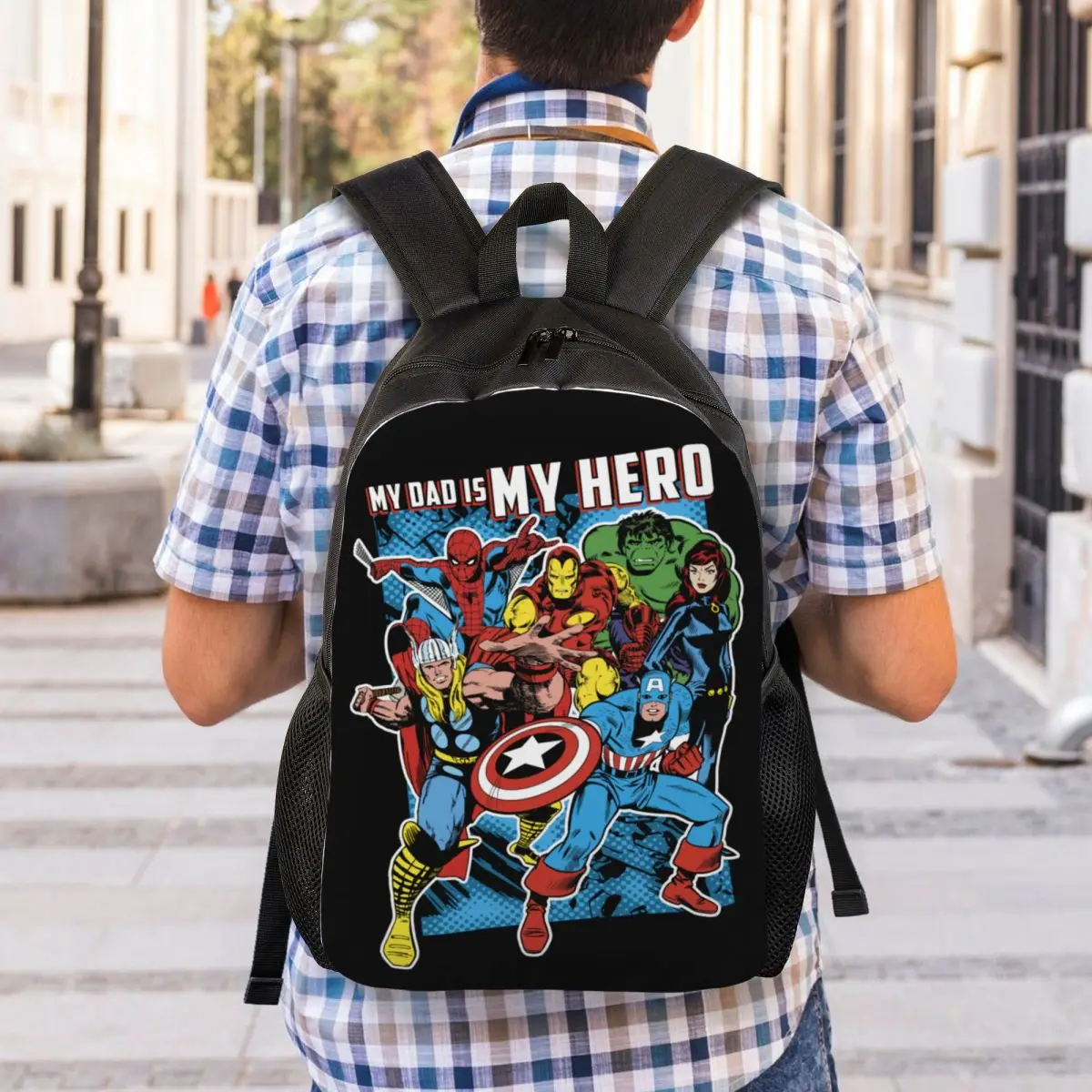 Custom Hulk Avengers Hero Dad Travel Backpack Women Men School Computer Bookbag College Student Daypack Bags