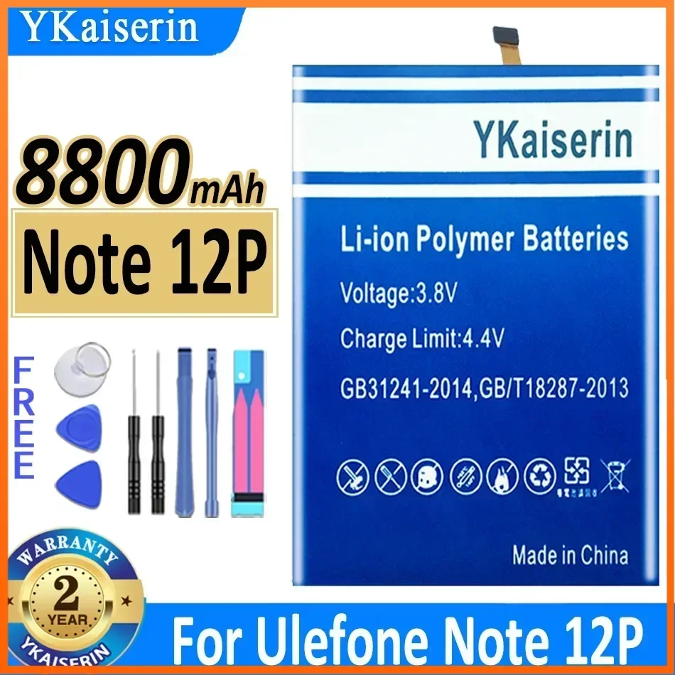 YKaiserin Note 13P (3098) Note 12P (3278) 5900mAh - 8800mAh Battery For Ulefone Note 12P 13P Note12P Note13P Capacity Battery