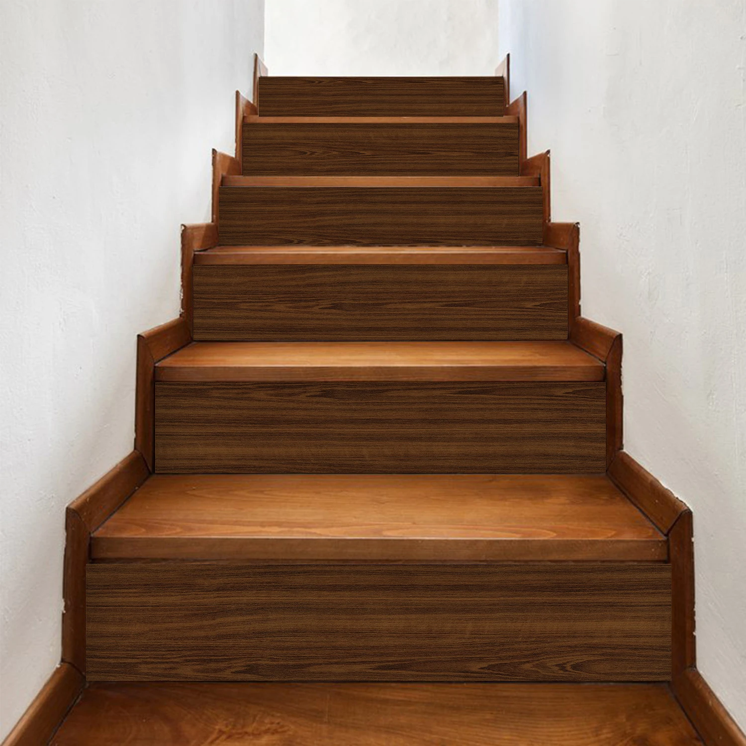 6PCS Self-Adhesive Stair Stickers Peel and Stick Vinyl Staircase Stickers Decals for Stair Steps Home Bathroom Floor Decor