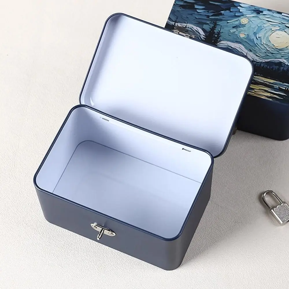 Gift Box Large Size Storage Box Metal Material Password Lock Tinplate Box Private Storage Secret Metal Box Personal Items