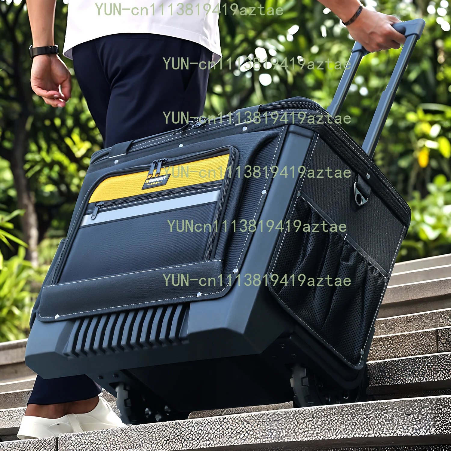 Multifunctional Rolling Tool Backpack with Wheels, Portable Trolley Electrician Tool Bag for Construction Site