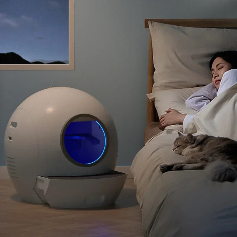 Fully enclosed self-cleaning cat litter box Large splash-proof cat toilet Smart cat litter box can be connected to APP