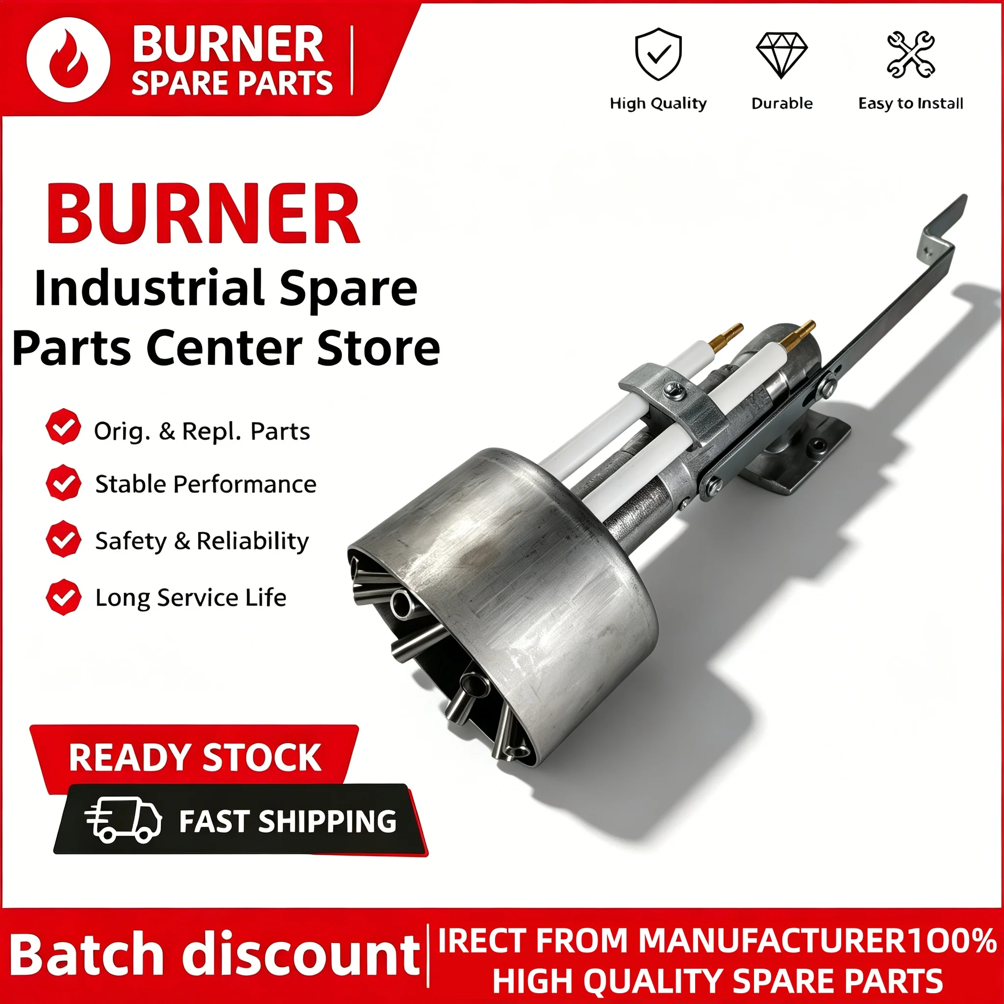 Italy Stainless Steel Combustion Head Inner Liner Ignition Lance RS5 RS5D BS4 Matching OEM Parts Ignition Electrode Ion Probe Hi