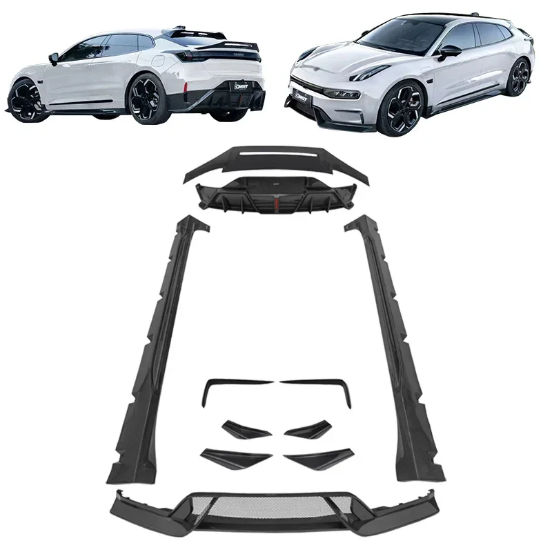 Hot selling CMST front and rear lip side skirts spoiler air vents carbon fiber body kit suitable for ZEEKR 001