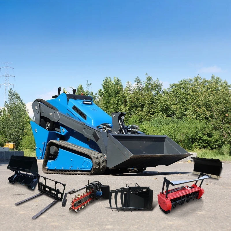 Landscaping Construction Projects Front Loader Mini Skid Steer Loader Skid Loaders with Custom Tracked Compact Wheel
