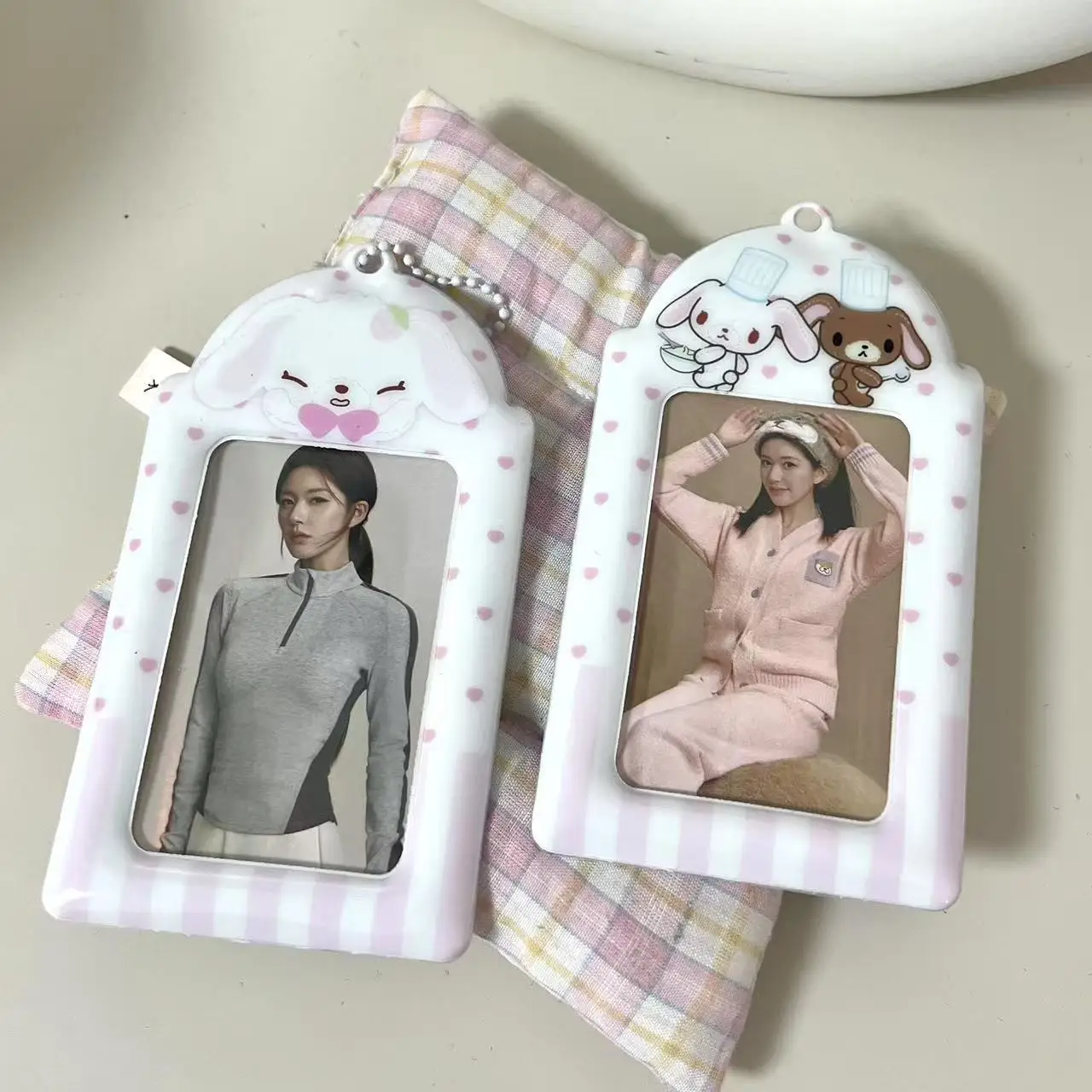 Kpop Photocard Holder Keychain Y2K PhotoCard Holder Kpop Charm Holders Kawaii Photo Card Keychain