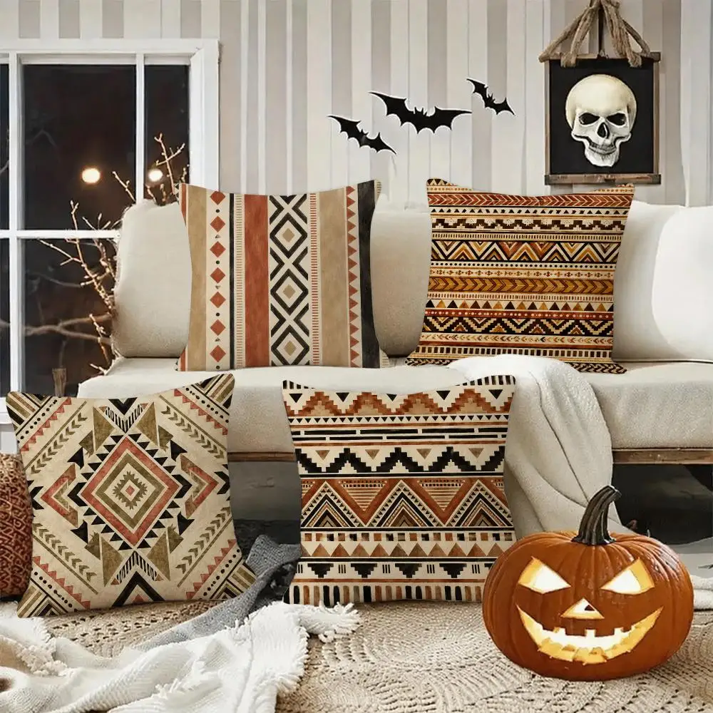 Abstract Botanical Decor Cushion Cover Halloween decoration trick or treat cushion cover, ghost, pumpkin head, bat decoration