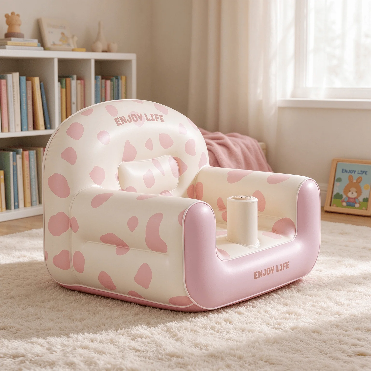 Inflatable Baby Support Seat, Portable Infant Sitting Chair for Floor