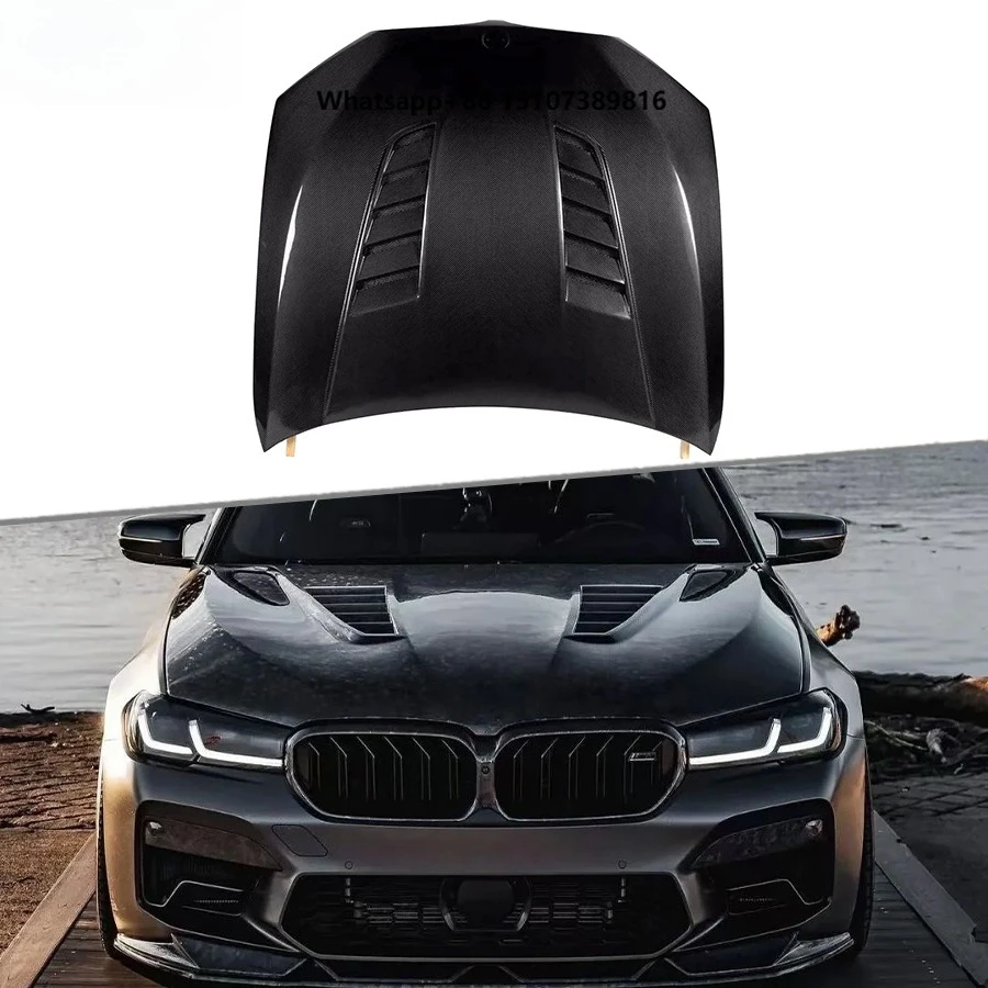 

Real Carbon Fiber V Style Engine Bonnet Cover for 5 Series F90 M5 G30 G38 2017+ Carbon Engine Hood Car Accessories