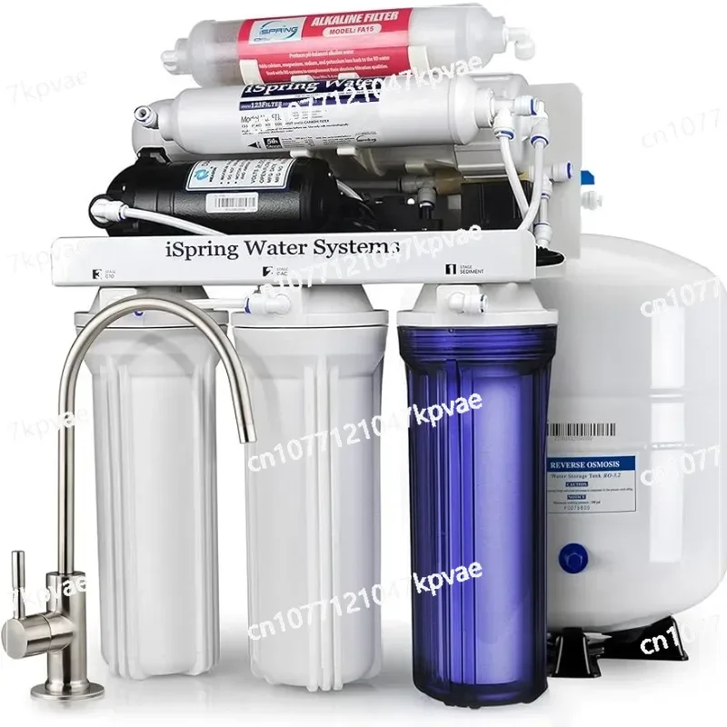 ISpring RCC7P-AK 6-Stage Reverse Osmosis System Under Sink with Alk Water and Pump, PH+, 75 GPD