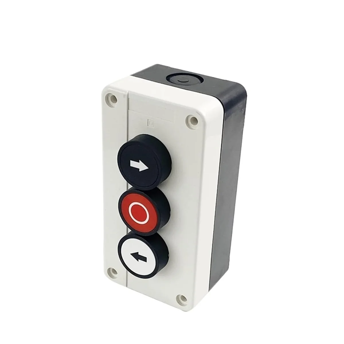 ABZV-Caja de interruptor de botón pulsador de tres orificios impermeable 2NO 1NC, estación de control eléctrico de parada izquierda-derecha