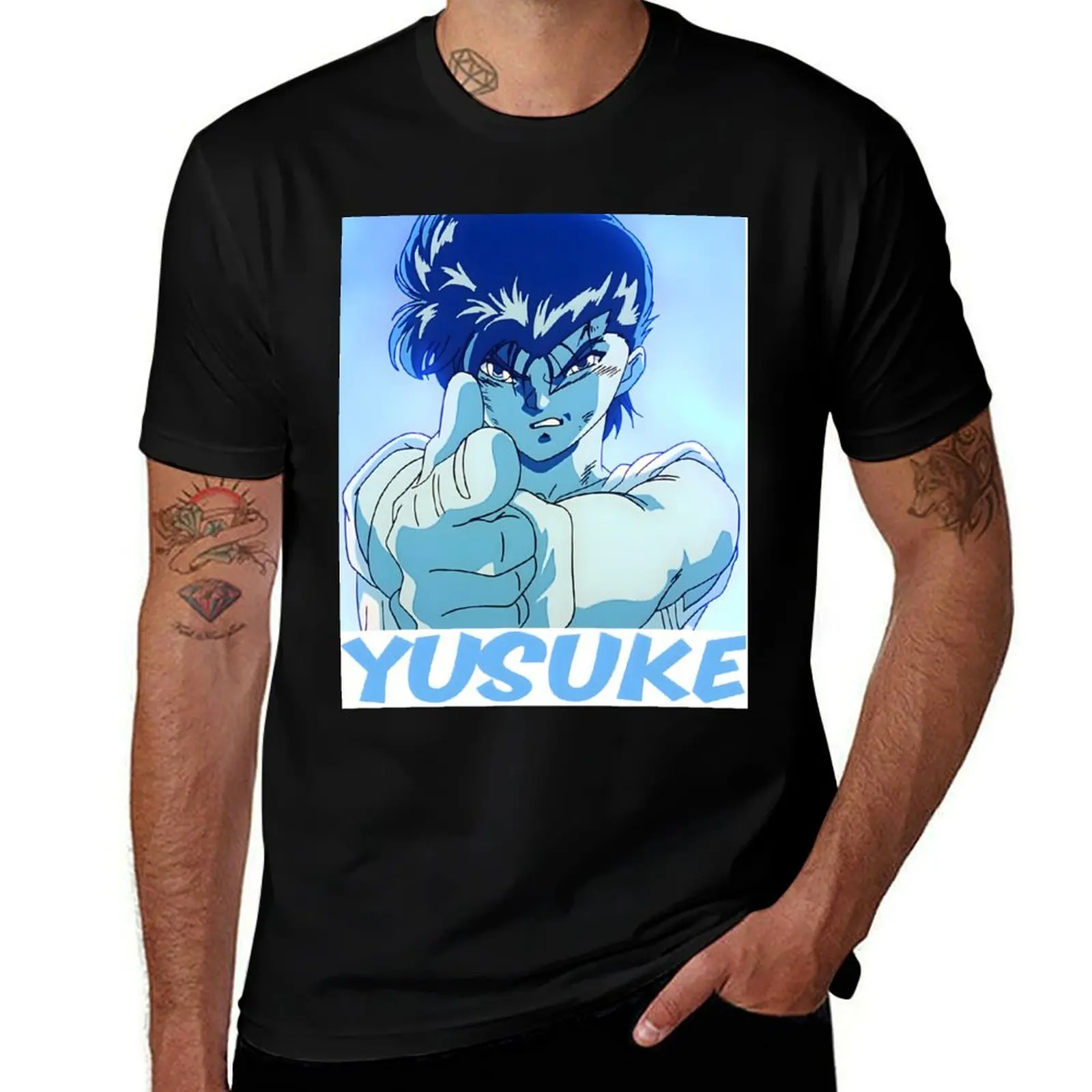 Yusuke Urameshi (Take Aim) T-Shirt Classic Crew Neck Cotton T-Shirt