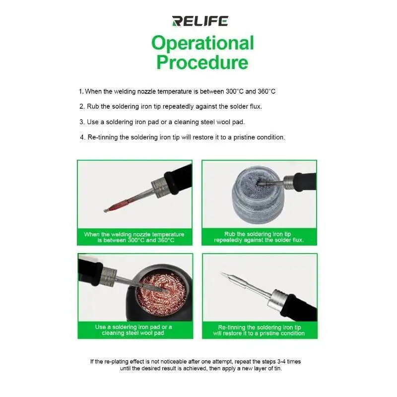 Pasta Regenerasi Ujung Solder Profesional RL-461A Formula Memperpanjang Umur Ujung Solder Dengan Menghilangkan Oksida Membandel Saat Berkontak