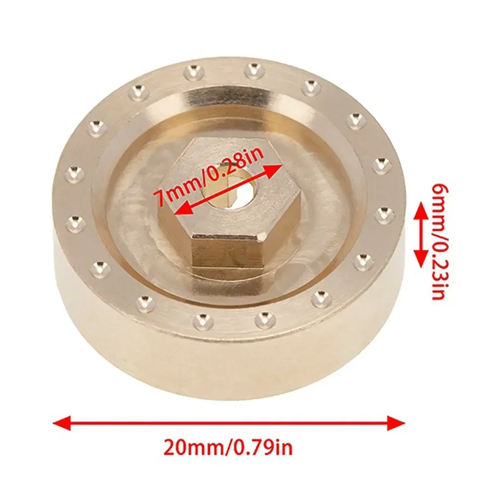 Dla 1/24 Axial SCX24 90081 RC Car Metal Wheel Przeciwwaga Grubość piasty koła 6 mm Zestaw mosiężnych łączników