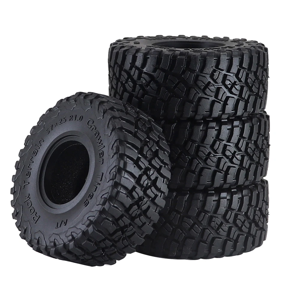 트랙사스 Trx4m1.0인치 Mt 타이어 57x25mm 1/24 Rc 크롤러 트럭 자동차 부품 (Axial Scx24 Deadbolt Axi00001 Axi00002 Gladia 용)