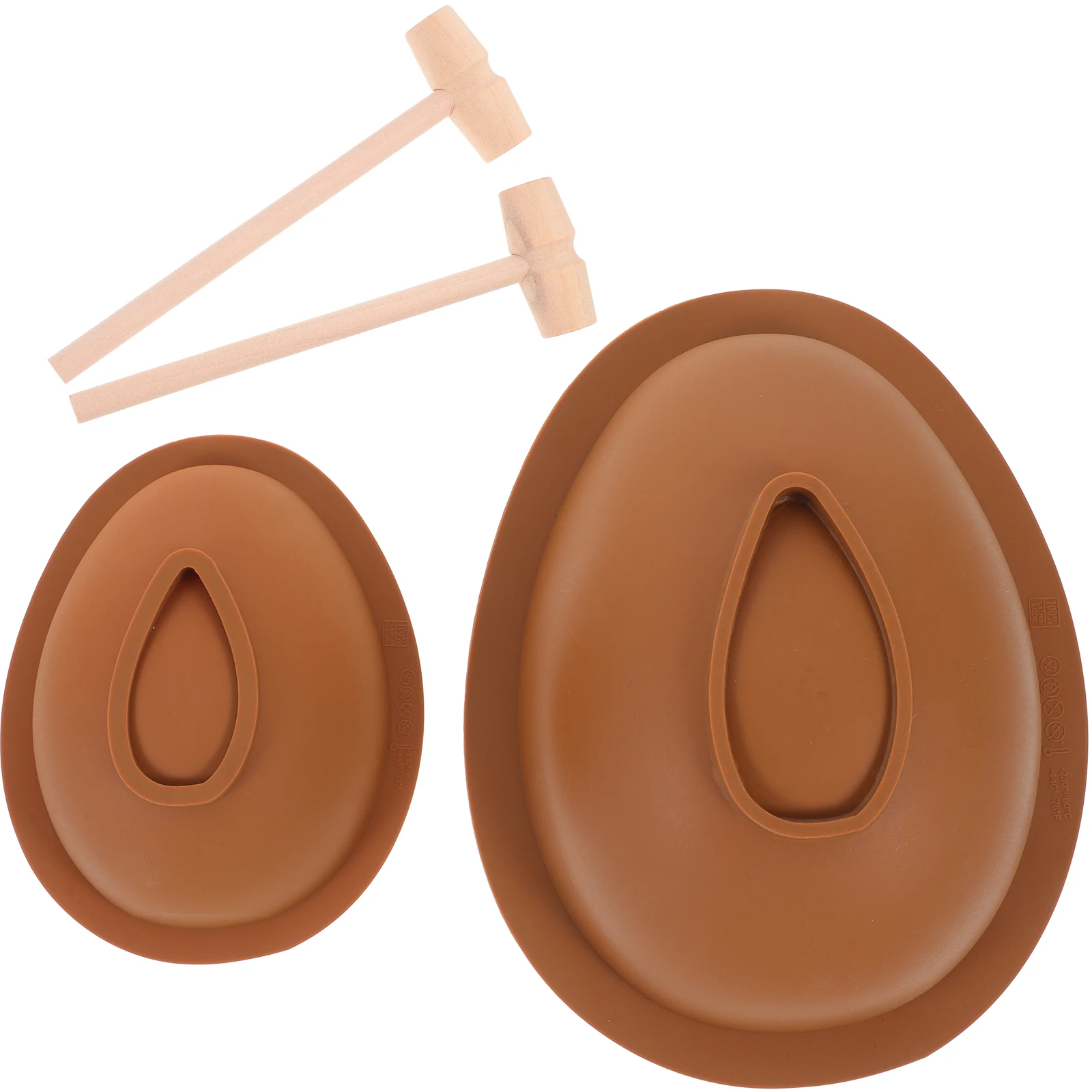 

1 set Chocolate Molds Silicone Easter Egg Cake Baking Large Smooth Egg Small Hammer Safe Storage Clean Candy Making