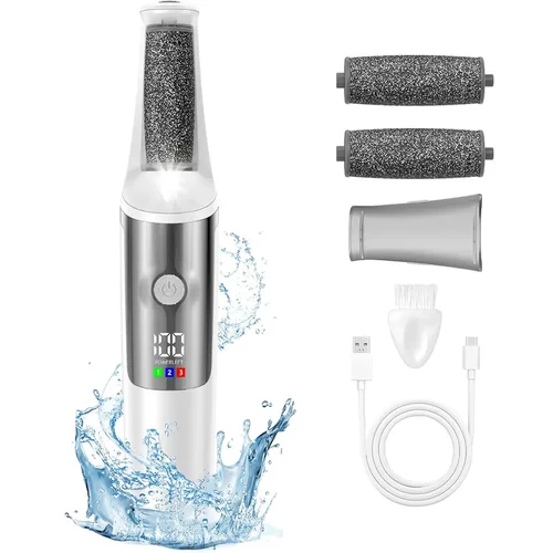 Removedor eléctrico de callos para pies, Lima eléctrica suave portátil para pies, eliminador de piel muerta agrietada seca, Kit de cuidado de pies recargable