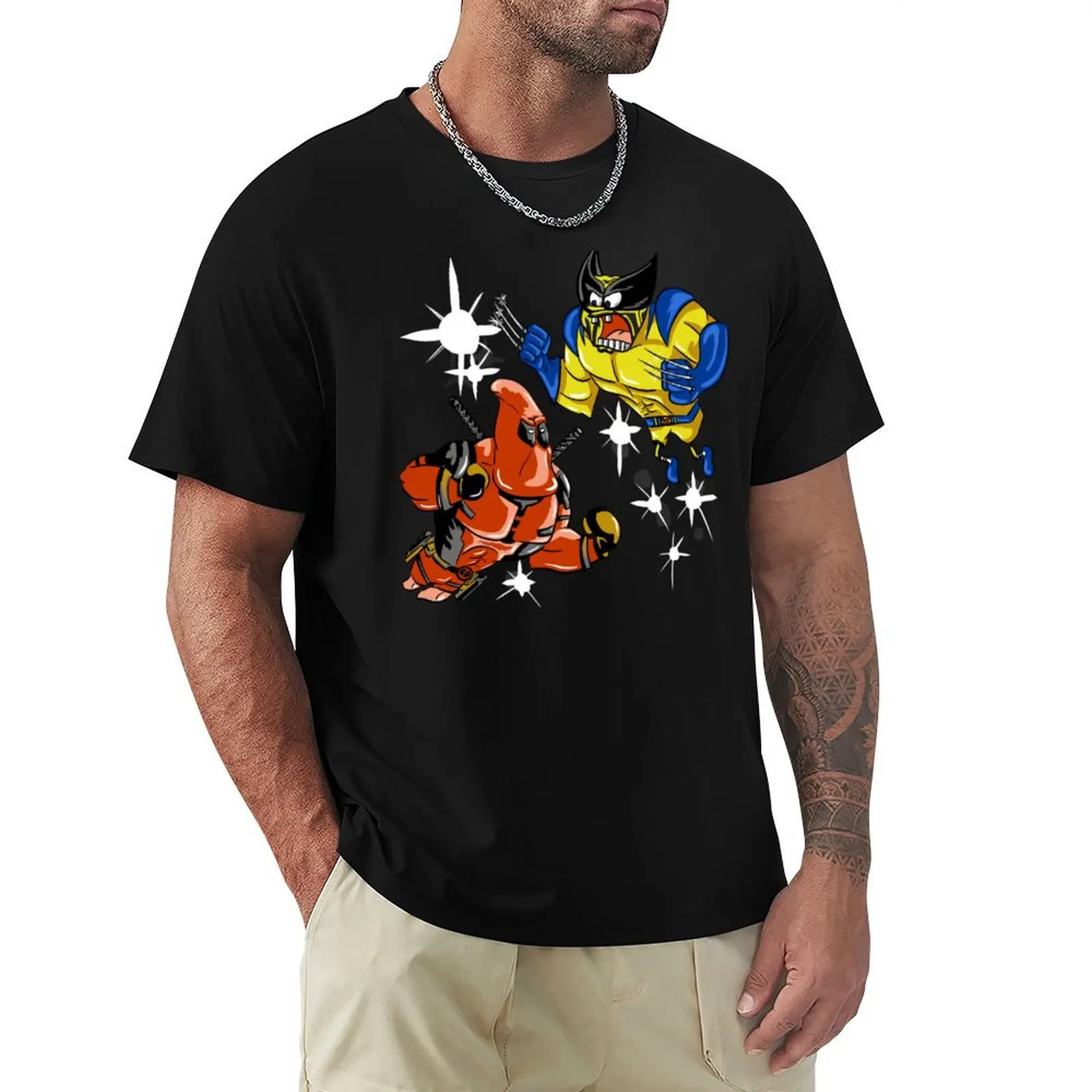 Wolverbob vs Patrickool T-Shirt Relaxed Casual Short Sleeve Tee