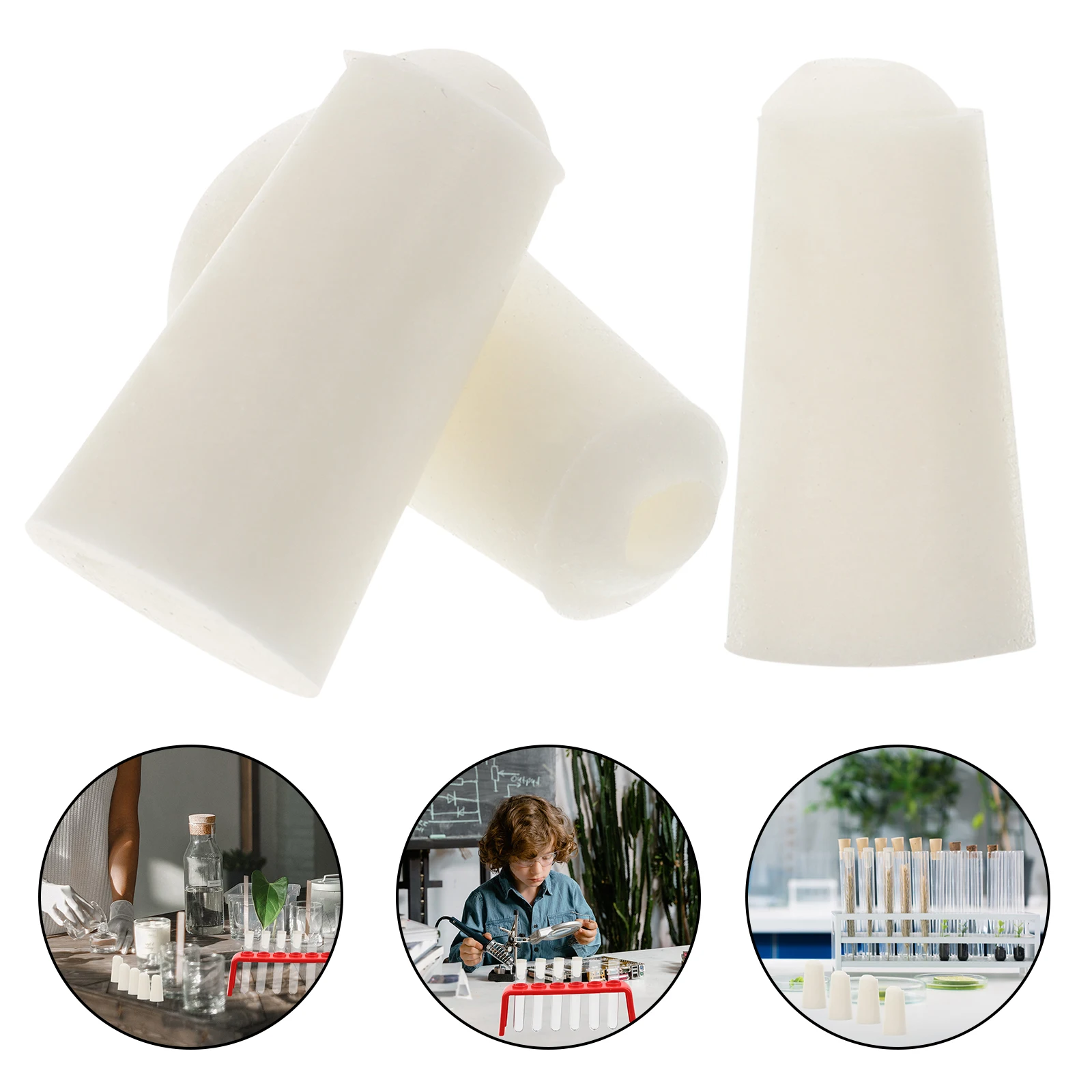 

20 Pcs Test Tube Stopper Flasks Silicone Sealing Plugs Cork Bungs Glass Bottle Silica Gel Stoppers Replacement