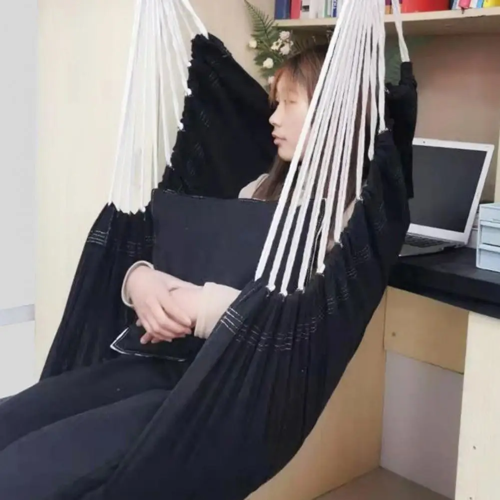 

Heavy Duty Hanging Chair Handmade Cotton Weave Hammock Chair Foldable Heavy Duty Lightweight Swing Seat for Indoor Outdoor