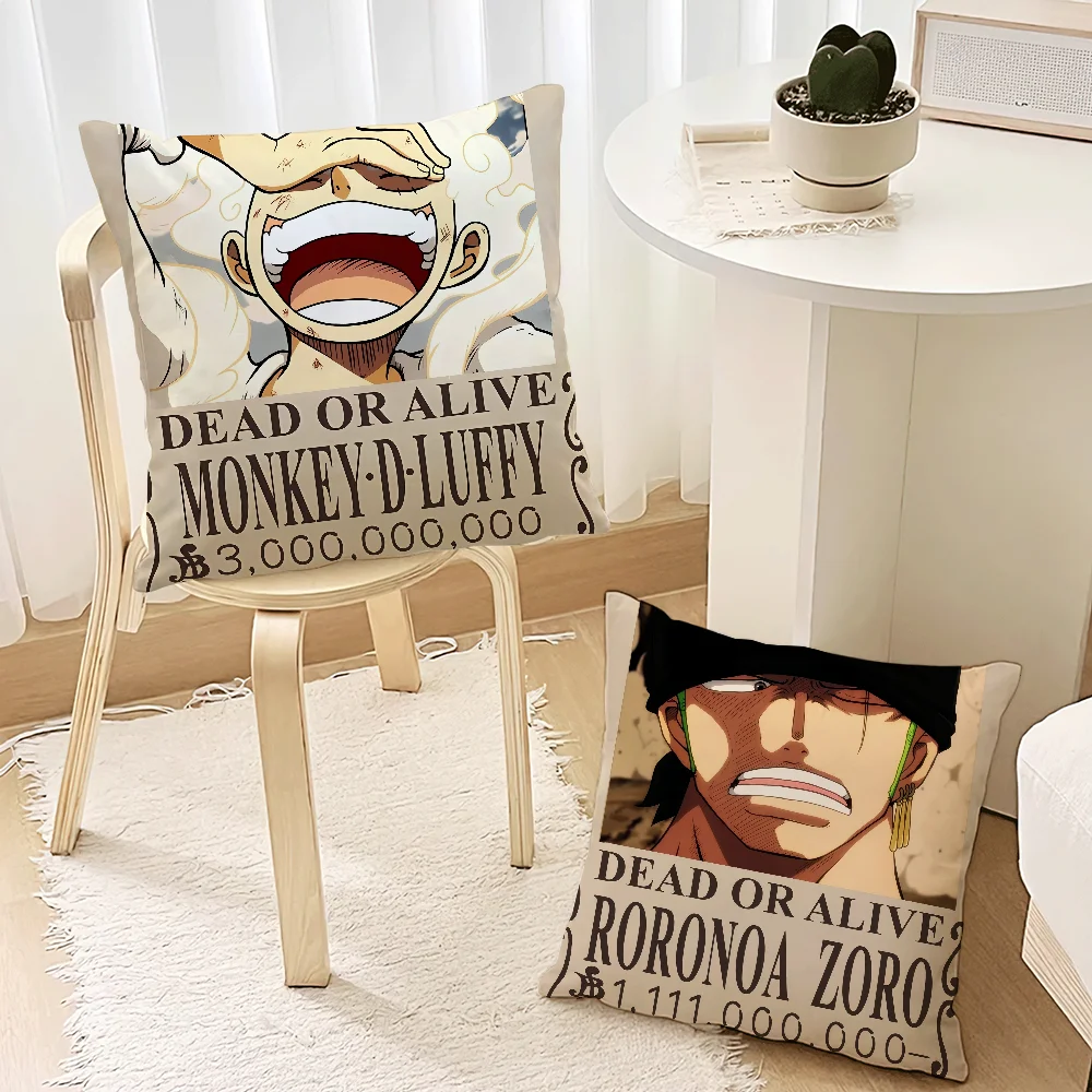 Anime Bounties cushion cover For Bedroom Car O-ONE P-PIECE-ES Coffee Shop Room and Living Room Sofa Decorative Pillow Cover Case