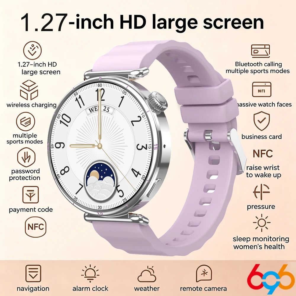 

Fitness Tracker Smart Watch Women Health Monitoring Smartwatch NFC Waterproof Outdoor Sports Wirstband Blue Tooth Call Music