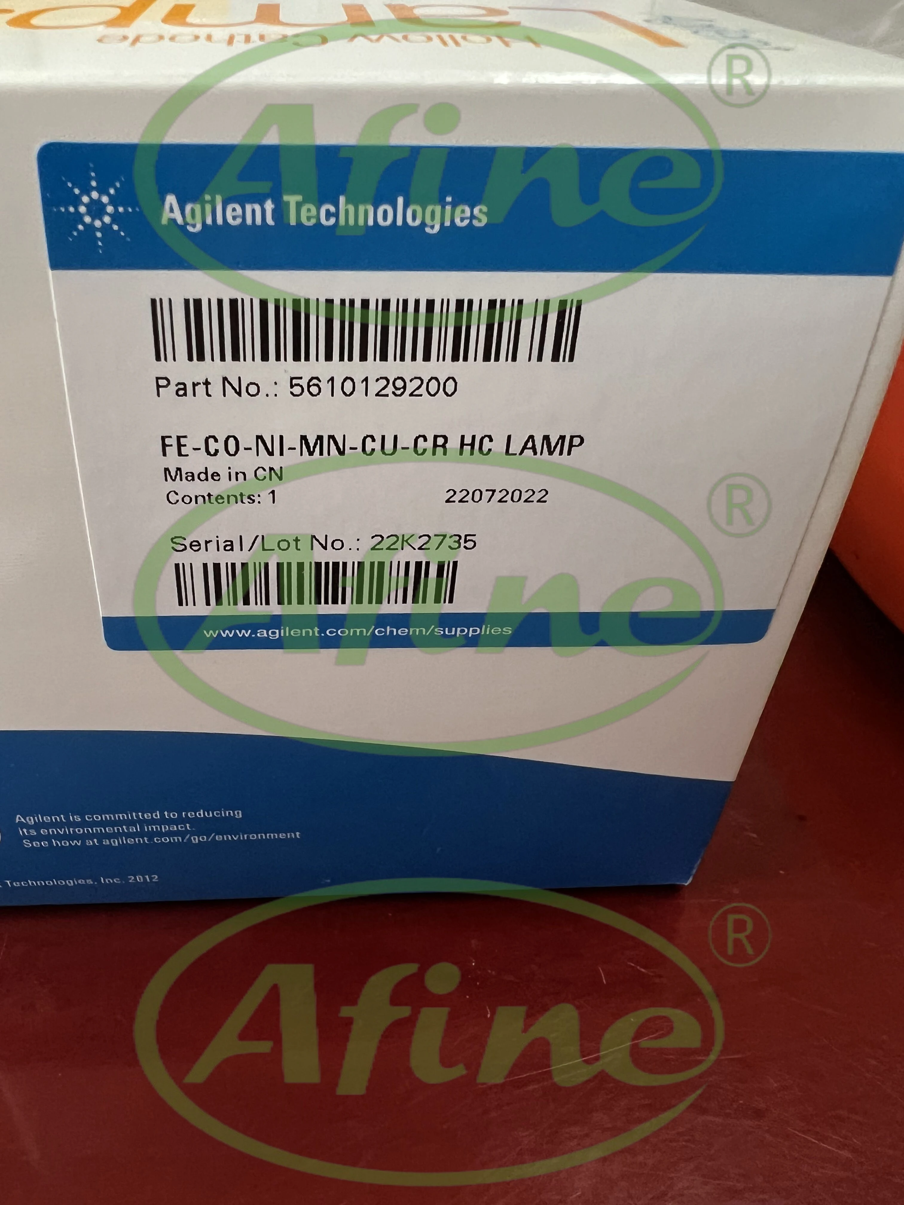 

AFINE Agilent 5610129200 Uncoded Hollow Cathode Lamp (Co/Cr/Cu/Fe/Mn/Ni)