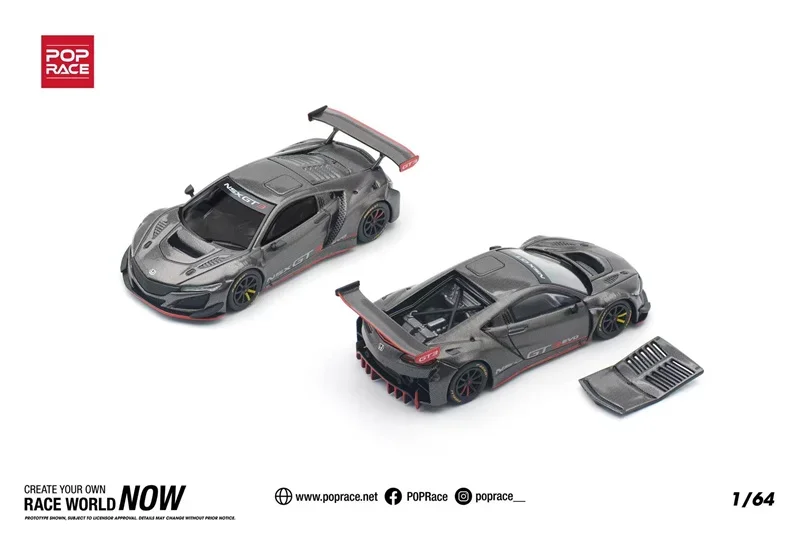 (Pre-order) POP RACE 1:64 NSX GT3 EVO22 Carbon Grey Edition Diecast Model Car