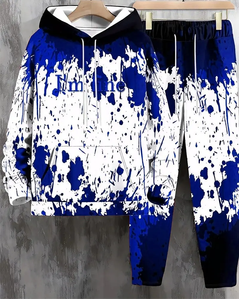 Sangue 3d impressão halloween hoodies calça define moletom masculino moletom com capuz moletom streetwear ternos de duas peças agasalho homem roupas