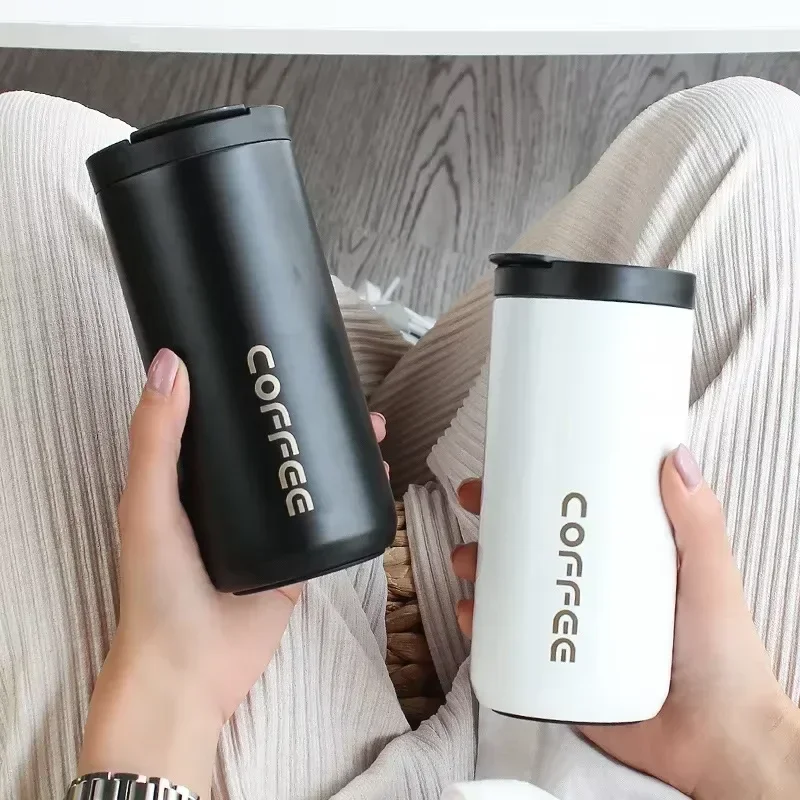 Isolierte Kaffeetasse, Tasse, Reise-Edelstahlflasche, Vakuum, auslaufsicher, Thermoflaschen, Espresso-Thermosflasche, Coffeeware, 500 ml