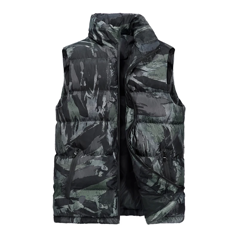 سترة مموهة كاجوال للرجال ، قميص داخلي سميك من القطن مقاوم للرياح ، ملابس خبز دافئة بدون أكمام ، موضة جديدة ، الخريف والشتاء #2