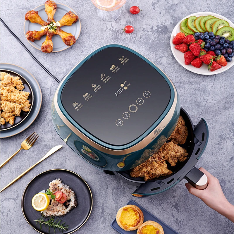 8L Household Large Capacity Air Fryer Intelligent Oil-Free Multifunctional Electric Fryer Microcomputer LED Touch