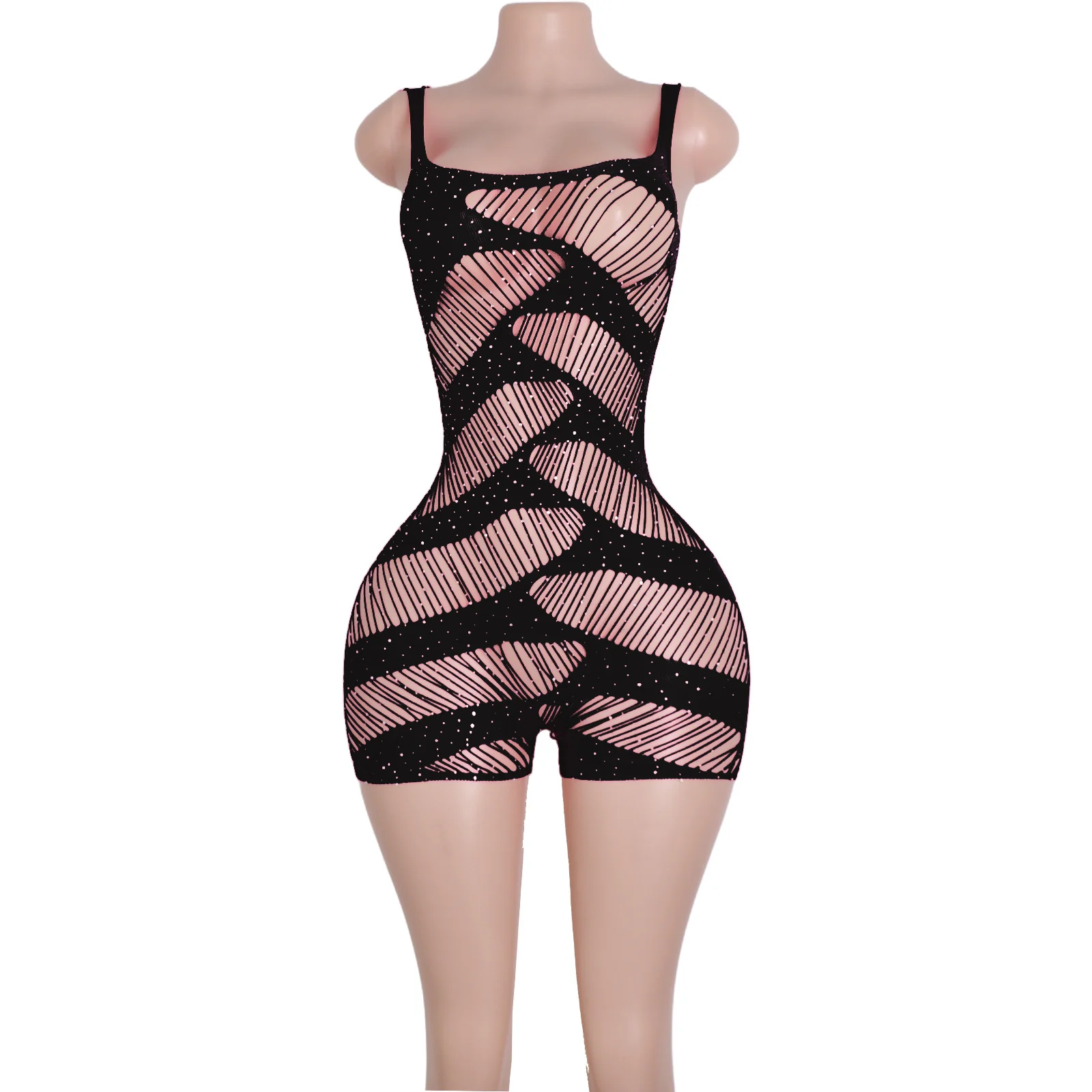 ファッショナブルなジャンプスーツ エキゾチックなカット 鮮やかなダンスウェア 鮮やかなロンパース 完璧なステージパフォーマンス クラブイベント ポールダンス服