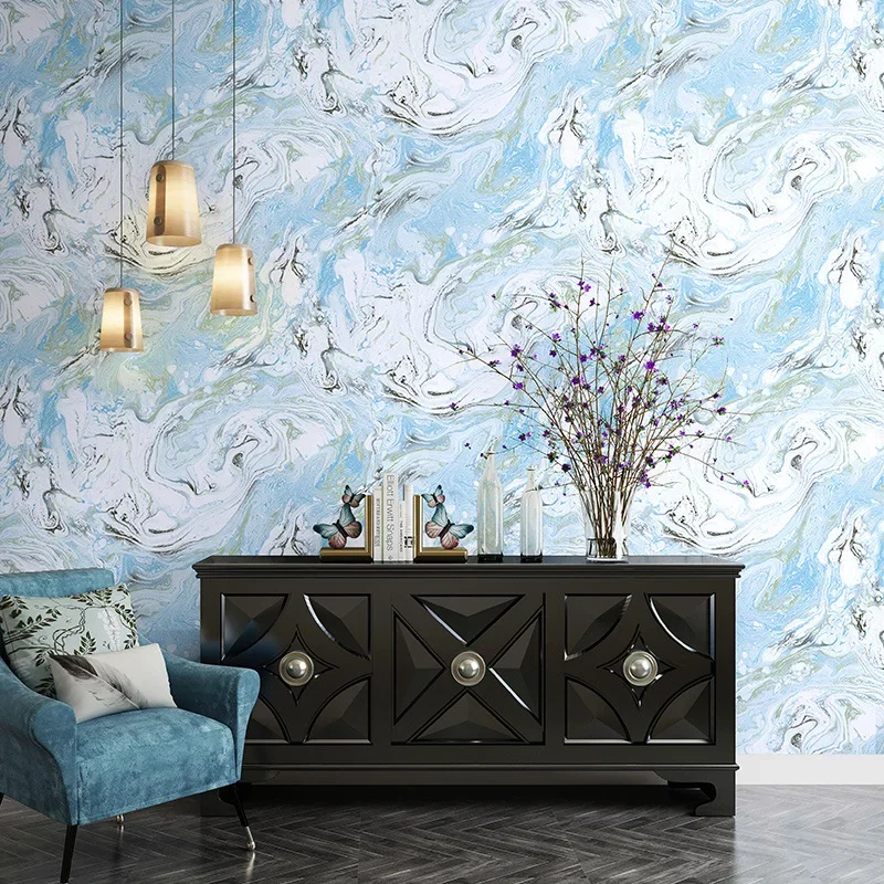 Nordic ins wind wallpaper green marble living room bedroom dark clouds modern minimalist porch office wallpaper