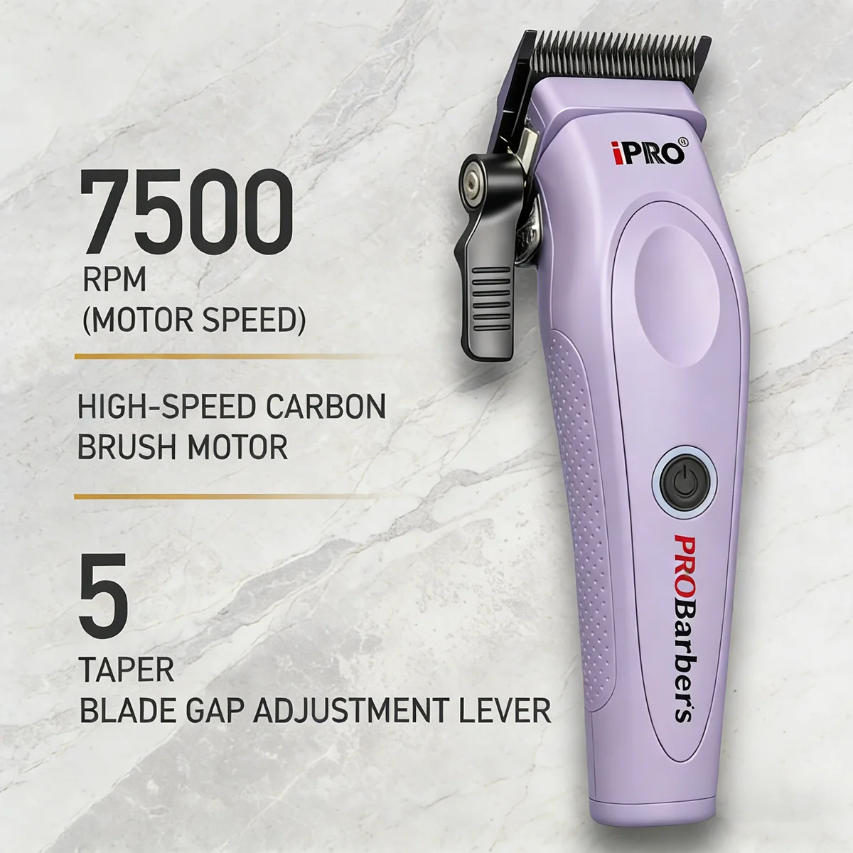Purple Professional Fade Clipper Set Barber 7500RPM Hair Trimmer Line Up Cutting Machine 10000RPM Foil Shaver Pompadour Tools