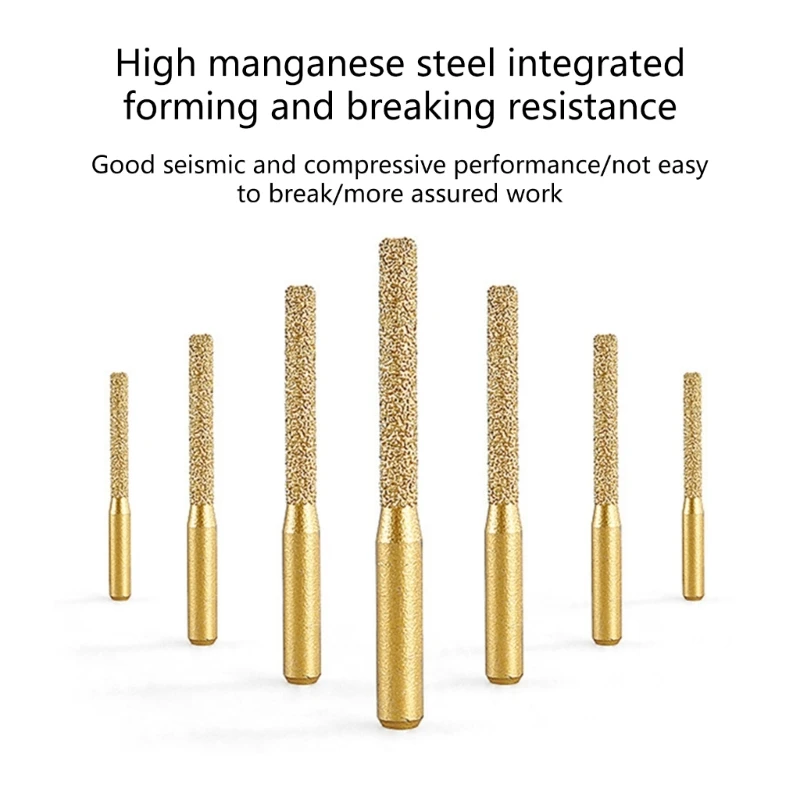 Diamond Router Bit Golden Brazed Straight Shank Round Shank for Stone Marble Router Bit Hole Cutters Machine