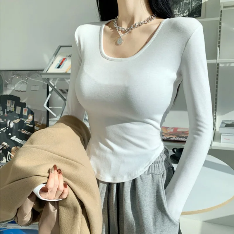 

Pure Desire Style Sexy Women's Long Sleeve T-shirt 2025 Autumn/Winter New Style Look Thin and Tight Inner Pair Modal Top