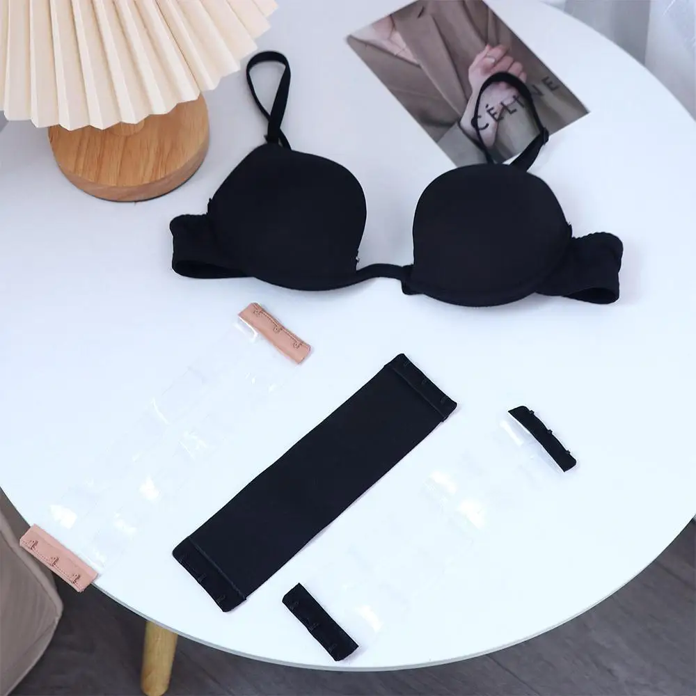 Non Slip Useful Solid Color Women 3 Hooks Bra Accessories Extension Buckle Bra Buckle Transparent Bra Extender