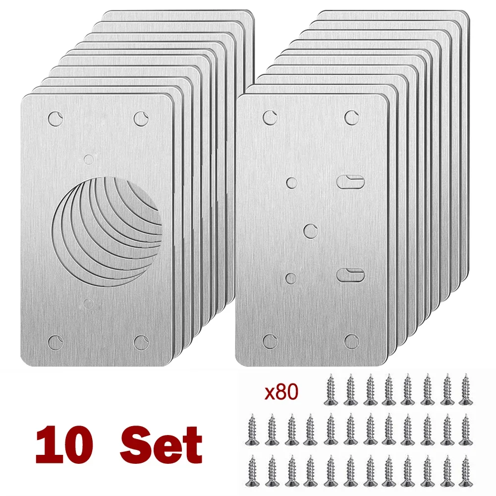 1/2/4/10 paia cerniera piastra di riparazione armadio mobili cassetto tavolo riparazione strumento Hardware cerniera in acciaio inox piastra di fissaggio