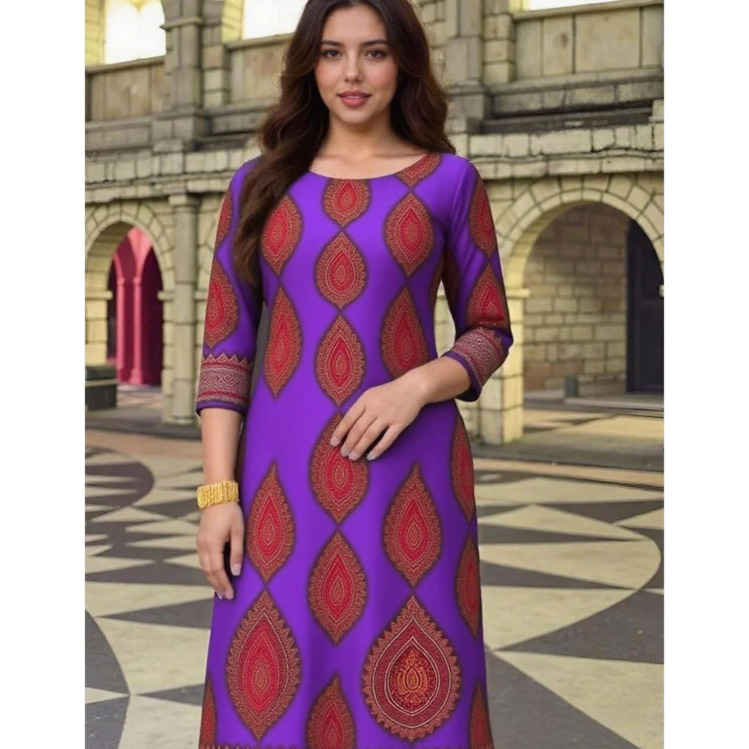 فستان مسلم كورت نسائي عصري بحاشية مستقيمة فستان نسائي على شكل فيل غير رسمي عباية تركية Abito Donna Musulmana #5